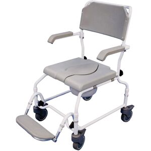 Loops Height Adjustable Shower Commode Chair - Rust Free Alloy Frame Folding Footrest Multicolor Loops Height Adjustable Shower Commode Chair - Rust Free Alloy Frame Folding Footrest Multicolor