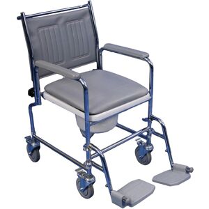 Loops Height Adjustable Mobile Commode Chair - Four Braked Castors - Detachable Arms Multicolor Loops Height Adjustable Mobile Commode Chair - Four Braked Castors - Detachable Arms Multicolor