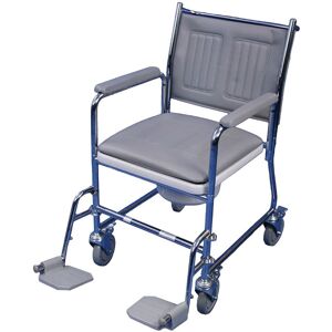 Loops Mobile Wheeled Commode - Detachable Footrests - 7.5 Litre Pail - Braked Castors Multicolor Loops Mobile Wheeled Commode - Detachable Footrests - 7.5 Litre Pail - Braked Castors Multicolor