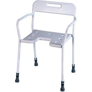 Loops Free Standing Height Adjustable Steel Framed Shower Chair - 190kg Weight Limit in Metallics Metallics Loops Free Standing Height Adjustable Steel Framed Shower Chair - 190kg Weight Limit in Metallics Metallics