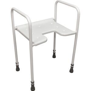 Loops Height Adjustable Bathroom Shower Stool - Front Cutaway - Tubular Steel Frame in Metallics Metallics Loops Height Adjustable Bathroom Shower Stool - Front Cutaway - Tubular Steel Frame in Metallics Metallics