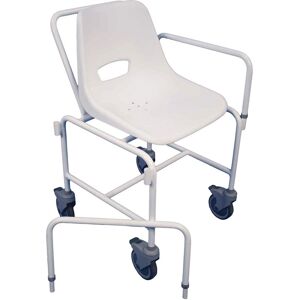 Loops Attendant Propelled Shower Chair - Detachable Arms - 4 Braked Castors Easy Clean Multicolor Loops Attendant Propelled Shower Chair - Detachable Arms - 4 Braked Castors Easy Clean Multicolor