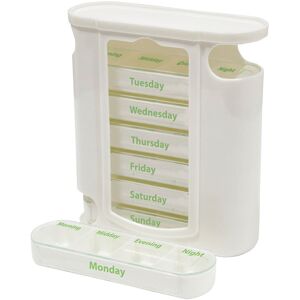 Loops Weekday Pill Dispenser - 7 x 4 Compartment Tablet Dispenser - Slide Open Lids Multicolor Loops Weekday Pill Dispenser - 7 x 4 Compartment Tablet Dispenser - Slide Open Lids Multicolor