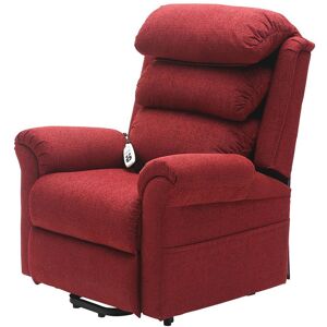 Loops Dual Motor Rise & Recline Armchair - Waterfall Pillow - Red Chenille Fabric Multicolor Loops Dual Motor Rise & Recline Armchair - Waterfall Pillow - Red Chenille Fabric Multicolor