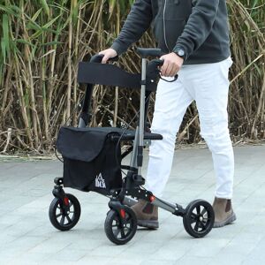 HOMCOM Silver 4 Wheel Rollator Walker - Adjustable Mobility Walker with Bag HOMCOM Silver 4 Wheel Rollator Walker - Adjustable Mobility Walker with Bag