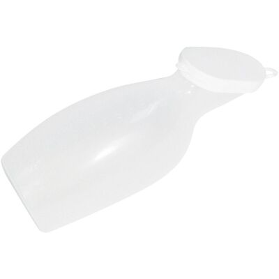 Aidapt Women's Female Portable Urinal With Lid in Clear Clear Aidapt Women's Female Portable Urinal With Lid in Clear Clear