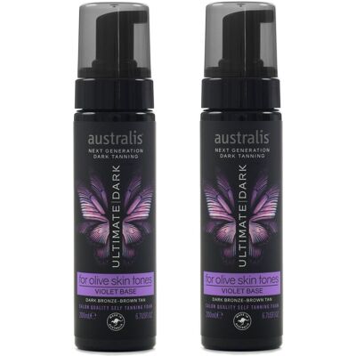 Australis Self Tanning Violet Base Foam Olive Skin Tones - 2 x 200ml in Brown Brown Australis Self Tanning Violet Base Foam Olive Skin Tones - 2 x 200ml in Brown Brown