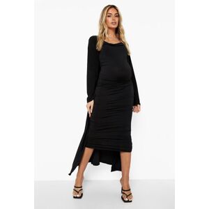 boohoo Maternity Strappy Cowl Neck Dress And Duster Coat