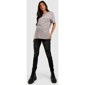 boohoo Maternity Over The Bump Rip Skinny Jeans