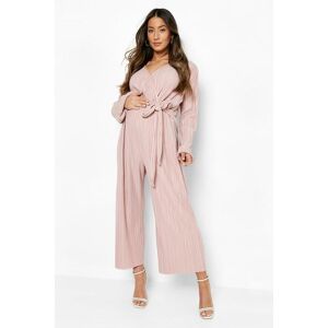 boohoo Maternity Plisse Wrap Culotte Jumpsuit