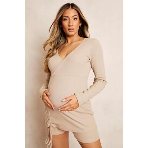 boohoo Maternity Nursing Wrap Ruched Side T-shirt