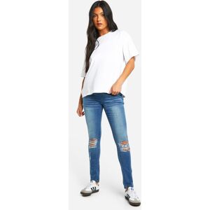 boohoo Maternity Distressed Skinny Jeans