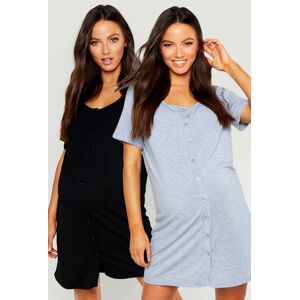 boohoo Maternity 2 Pack Button Front Nightie