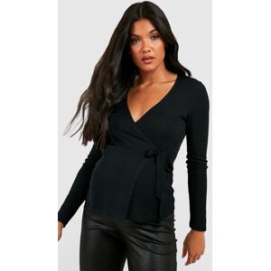 boohoo Maternity Rib Wrap Nursing Top