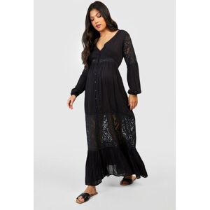 boohoo Maternity Boho Lace Insert Maxi Dress