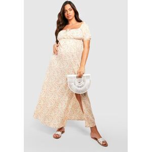 boohoo Maternity Floral Tie Front Maxi Dress