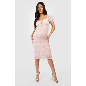 boohoo Maternity Ditsy Shirred Midi Dress