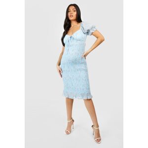 boohoo Maternity Ditsy Shirred Midi Dress