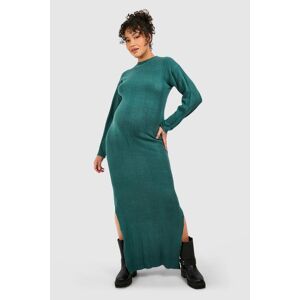 boohoo Maternity Wide Rib Knitted Maxi Dress