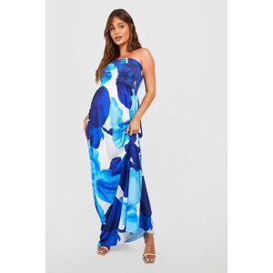 boohoo Maternity Floral Shirred Maxi Dress