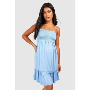 boohoo Maternity Shirred Smock Mini Dress