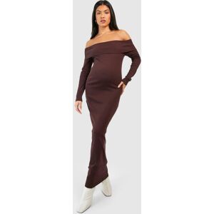 boohoo Maternity Basic Bardot Maxi Dress