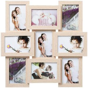 Arpan Photo Frame with MDF Multi Aperture Holds 9 x 6''X4'' Photos/Pictures (Natural)