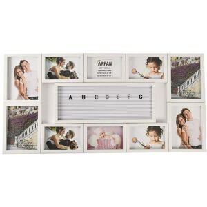 Arpan Multi Aperture Personalised Photo Picture Frame Alphabet or Number Holds 10 Photos (White)