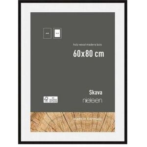 nielsen Skava 60 x 80cm Wooden Picture Frame With 50x70cm Mount & Glass Front in Black Size: 60 x 80 cm Black 60 x 80 cm nielsen Skava 60 x 80cm Wooden Picture Frame With 50x70cm Mount & Glass Front in Black Size: 60 x 80 cm Black 60 x 80 cm