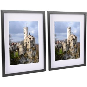 Nicola Spring 2x Photo Frame with White A4 Mount - A3 (12" x 17") Picture Display in Black Black Nicola Spring 2x Photo Frame with White A4 Mount - A3 (12" x 17") Picture Display in Black Black
