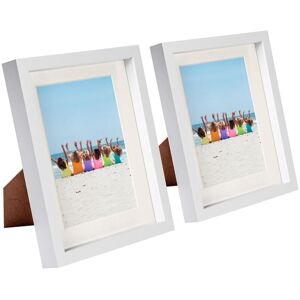 Nicola Spring 8x10" White 3D Box Photo Frames 5x7" - x2 in Ivory Ivory Nicola Spring 8x10" White 3D Box Photo Frames 5x7" - x2 in Ivory Ivory