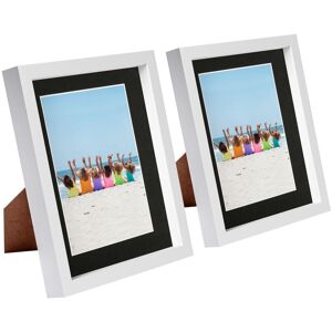 Nicola Spring 8x10" White 3D Box Photo Frames 5x7" - x2 in Black Black Nicola Spring 8x10" White 3D Box Photo Frames 5x7" - x2 in Black Black