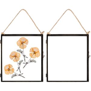 Nicola Spring 2x Hanging Metal Photo Frames - 8" x 10" - Picture Frame Wall Mounted Frame with Rope in Black Black Nicola Spring 2x Hanging Metal Photo Frames - 8" x 10" - Picture Frame Wall Mounted Frame with Rope in Black Black