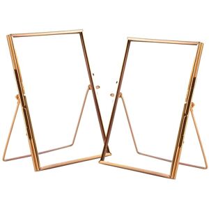 Nicola Spring 2x Hanging Metal Photo Frames - 5" x 7" - Picture Frame Wall Mounted Frame with Rope in Rose Gold Rose Gold Nicola Spring 2x Hanging Metal Photo Frames - 5" x 7" - Picture Frame Wall Mounted Frame with Rope in Rose Gold Rose Gold