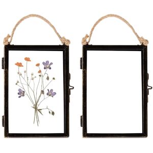 Nicola Spring 2x Hanging Metal Photo Frames - 4" x 6" - Black - Picture Frame Wall Mounted Frame with Rope Black Nicola Spring 2x Hanging Metal Photo Frames - 4" x 6" - Black - Picture Frame Wall Mounted Frame with Rope Black
