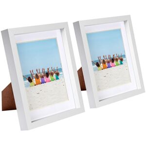 Nicola Spring 8x10" White 3D Box Photo Frames 5x7" - x2 White Nicola Spring 8x10" White 3D Box Photo Frames 5x7" - x2 White