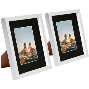 Nicola Spring 8x10" White 3D Box Photo Frames 4x6" - x2 in Black Black Nicola Spring 8x10" White 3D Box Photo Frames 4x6" - x2 in Black Black