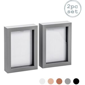 Nicola Spring 3D Box Photo Frames - 5 x 7" - Pack of 2 in Grey Grey Nicola Spring 3D Box Photo Frames - 5 x 7" - Pack of 2 in Grey Grey