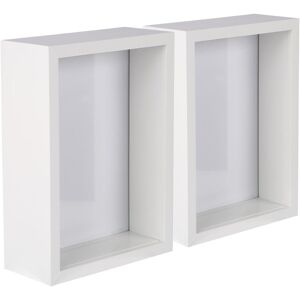 Nicola Spring 3D Deep Box Photo Frames - 5 x 7" - Pack of 2 in White White Nicola Spring 3D Deep Box Photo Frames - 5 x 7" - Pack of 2 in White White