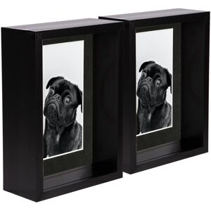 Nicola Spring 5" x 7" 3D Deep Box Photo Frames - 4" x 6" Mount - Black - Pack of 2 Black Nicola Spring 5" x 7" 3D Deep Box Photo Frames - 4" x 6" Mount - Black - Pack of 2 Black