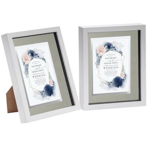 Nicola Spring 3D Box Photo Frames - 8 x 10" with 5 x 7" Mount - White Mount - Pack of 2 White Nicola Spring 3D Box Photo Frames - 8 x 10" with 5 x 7" Mount - White Mount - Pack of 2 White
