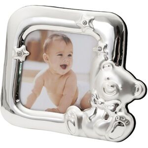 Happy Homewares Square Shaped Teddy Bear Baby Photo Frame with Small Diamante Stars in Silver Silver Happy Homewares Square Shaped Teddy Bear Baby Photo Frame with Small Diamante Stars in Silver Silver