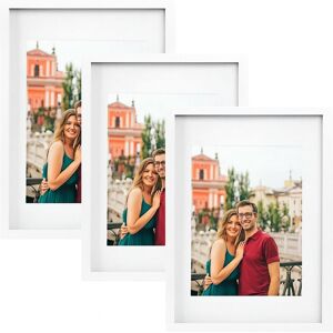 Nicola Spring 3x Photo Frame with White A4 Mount - A3 (12" x 17") Picture Display White Nicola Spring 3x Photo Frame with White A4 Mount - A3 (12" x 17") Picture Display White