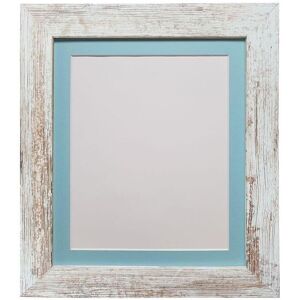 Frames & Mirrors 4U Metro Distressed White Frame with Blue Mount for ImageSize A2 White Frames & Mirrors 4U Metro Distressed White Frame with Blue Mount for ImageSize A2 White