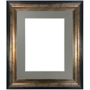 Frames & Mirrors 4U Scandi Black & Gold Frame with Dark Grey Mount for Image Size A4 Black Frames & Mirrors 4U Scandi Black & Gold Frame with Dark Grey Mount for Image Size A4 Black