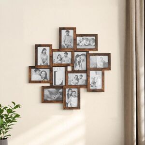 SONGMICS Large Multi Picture Wall Frame Family Photo Display Collection in Brown Brown SONGMICS Large Multi Picture Wall Frame Family Photo Display Collection in Brown Brown