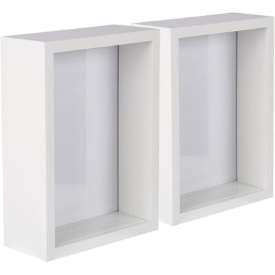 Nicola Spring - 5x7 Box Frame - White - 3D - Picture Frame Nicola Spring - 5x7 Box Frame - White - 3D - Picture Frame