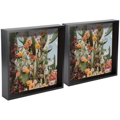 Nicola Spring - Spring 2x Noir 10x10 Profond Box 3d Ombre Image - Noir - 10x10 - Picture Frame Nicola Spring - Spring 2x Noir 10x10 Profond Box 3d Ombre Image - Noir - 10x10 - Picture Frame