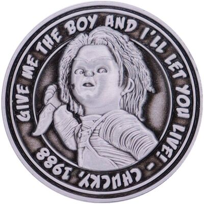 Chucky Edition Collectible Coin in Metallic Silver Metallic Silver Chucky Edition Collectible Coin in Metallic Silver Metallic Silver