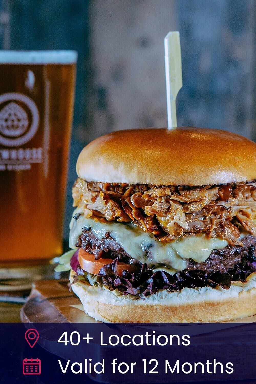 Activity Superstore Gourmet Burger Meal and Craft Beer for Two Gift Experience